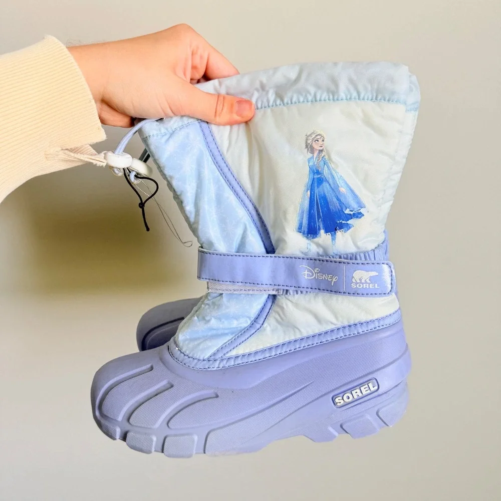 Sorel Disney Frozen Elsa Snow Boots Kids Purple Blue Waterproof‎ Winter Girls 5